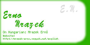 erno mrazek business card
